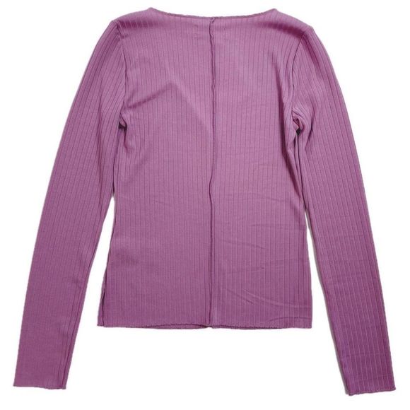 Urban Outfitters Long Sleeve Rib Knit Top Stretch Lavender Mauve S NWT - Picture 2 of 7